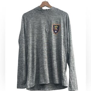 Men's MLS Real Salt Lake Heather Gray Sweater Half Zip NWOT Size Large